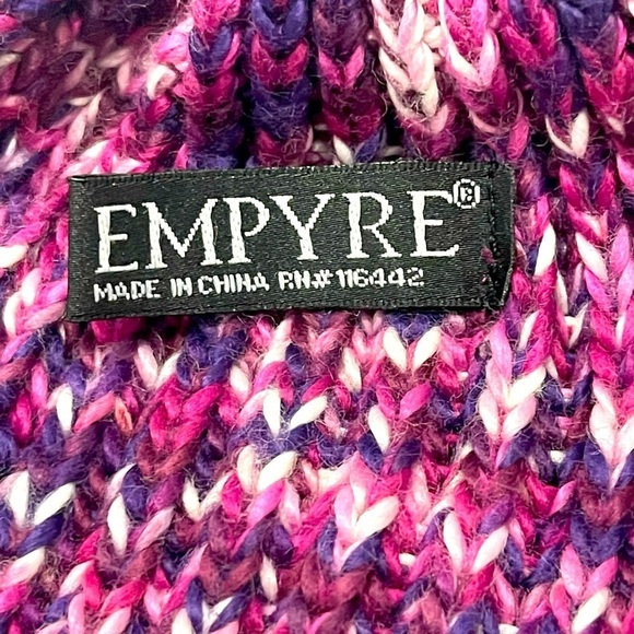 Empyre Knit Beanie Berry Purple Pink Knitted Acrylic - Picture 2 of 5